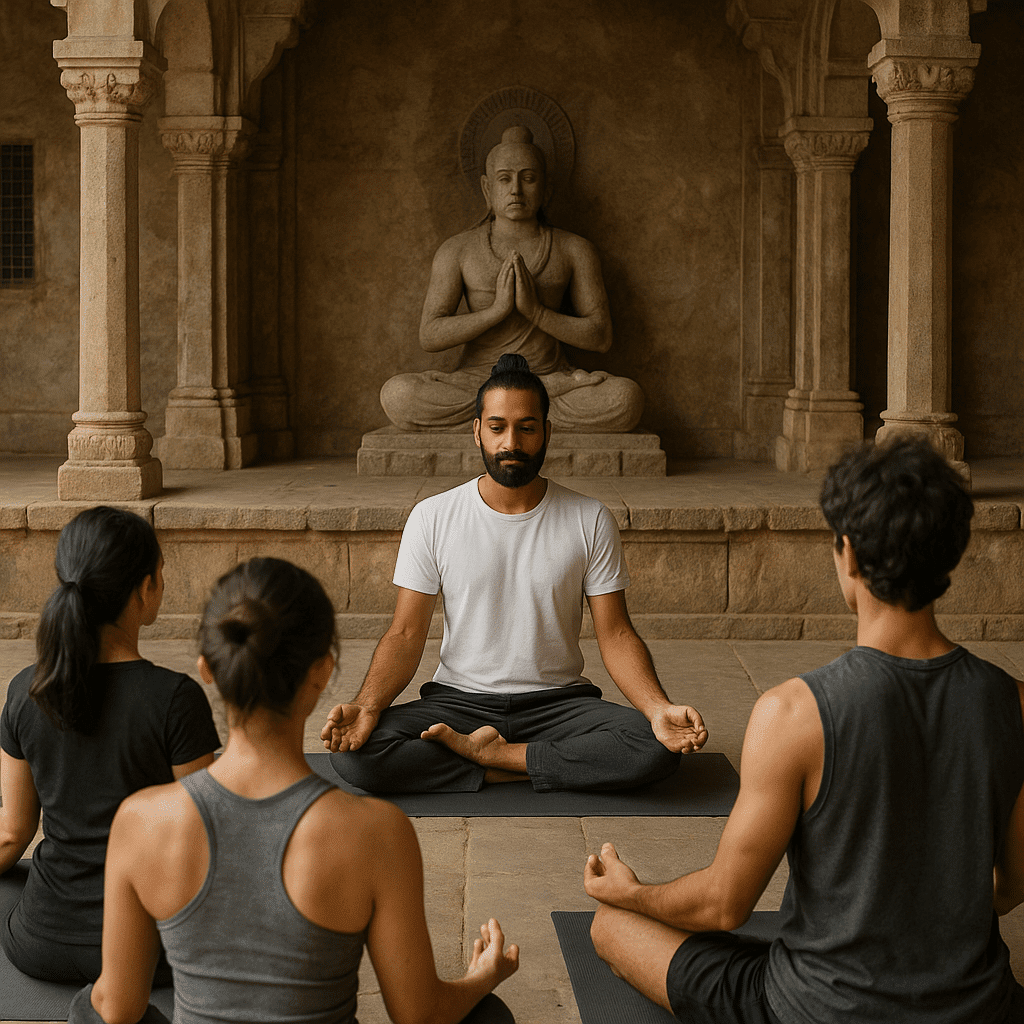 Yoga TTC students learning 20250816 2046 ashtanga yoga journey simple compose 01k2v230kfezf9ky8wvqztfre8 in 200 hour yoga teacher training c