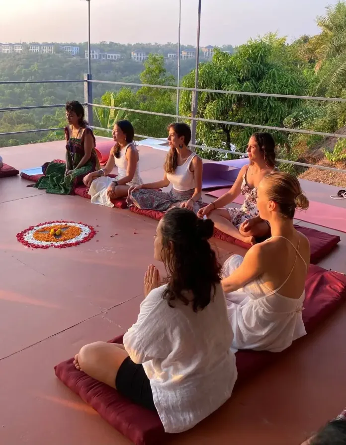 Eco-friendly cottages at the Oceanic Yoga ashram