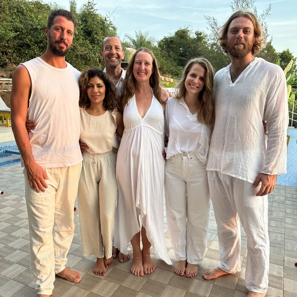 Oceanic Yoga community welcoming students upon arrival in Morjim Goa