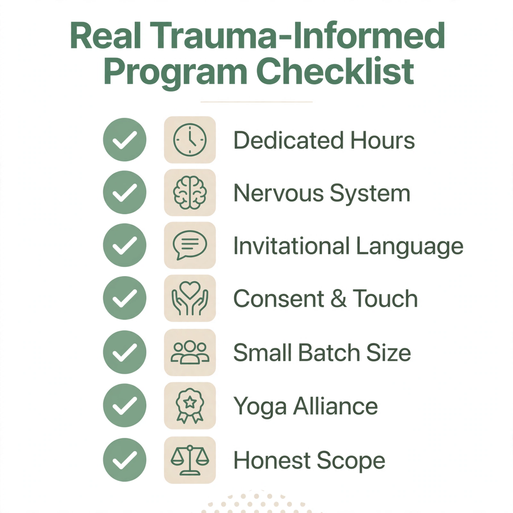 Checklist for choosing trauma-informed yoga teacher training in Goa